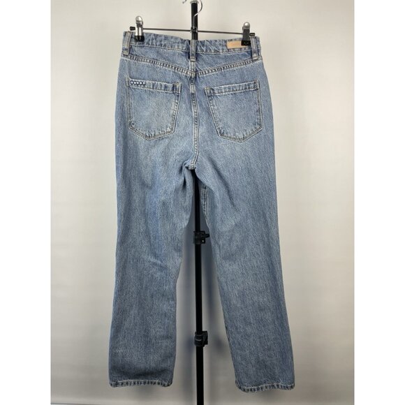 Blank NYC The Baxter Button Fly Ribcage Blue Straight Leg Distressed Jeans Sz 24 - Picture 4 of 11